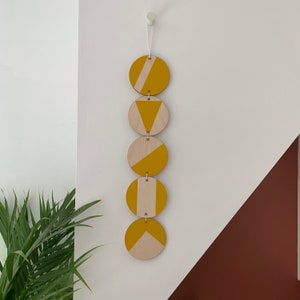 Yellow Wall Hanging - Geometric Art - Plywood Decor - Bright Art - Fun Wall Hanging - Wall Art Decor - Yellow Wall Art - Slim Modern Art