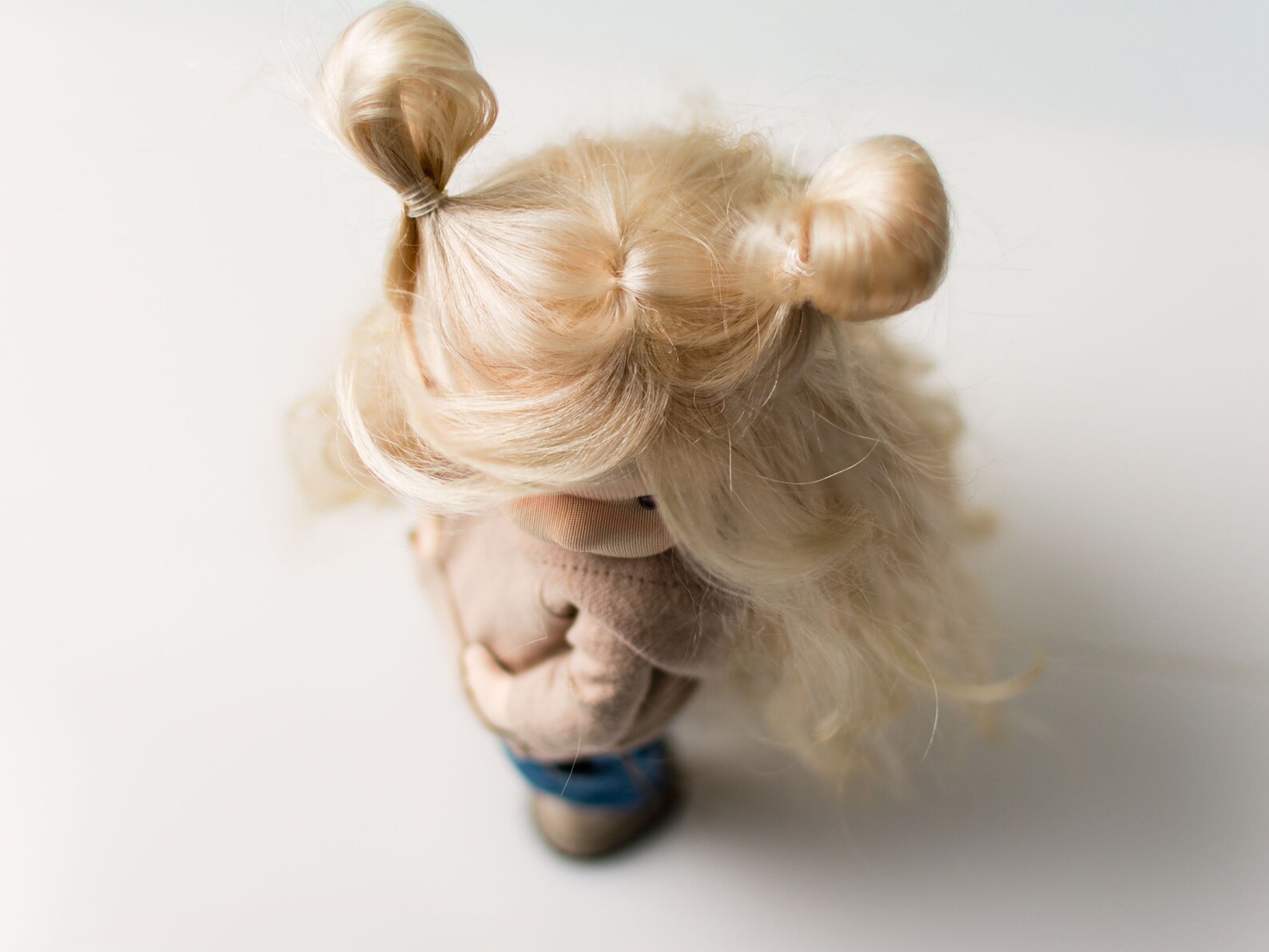 Textile waldorf doll with blond hair for nursery decor great Etsy