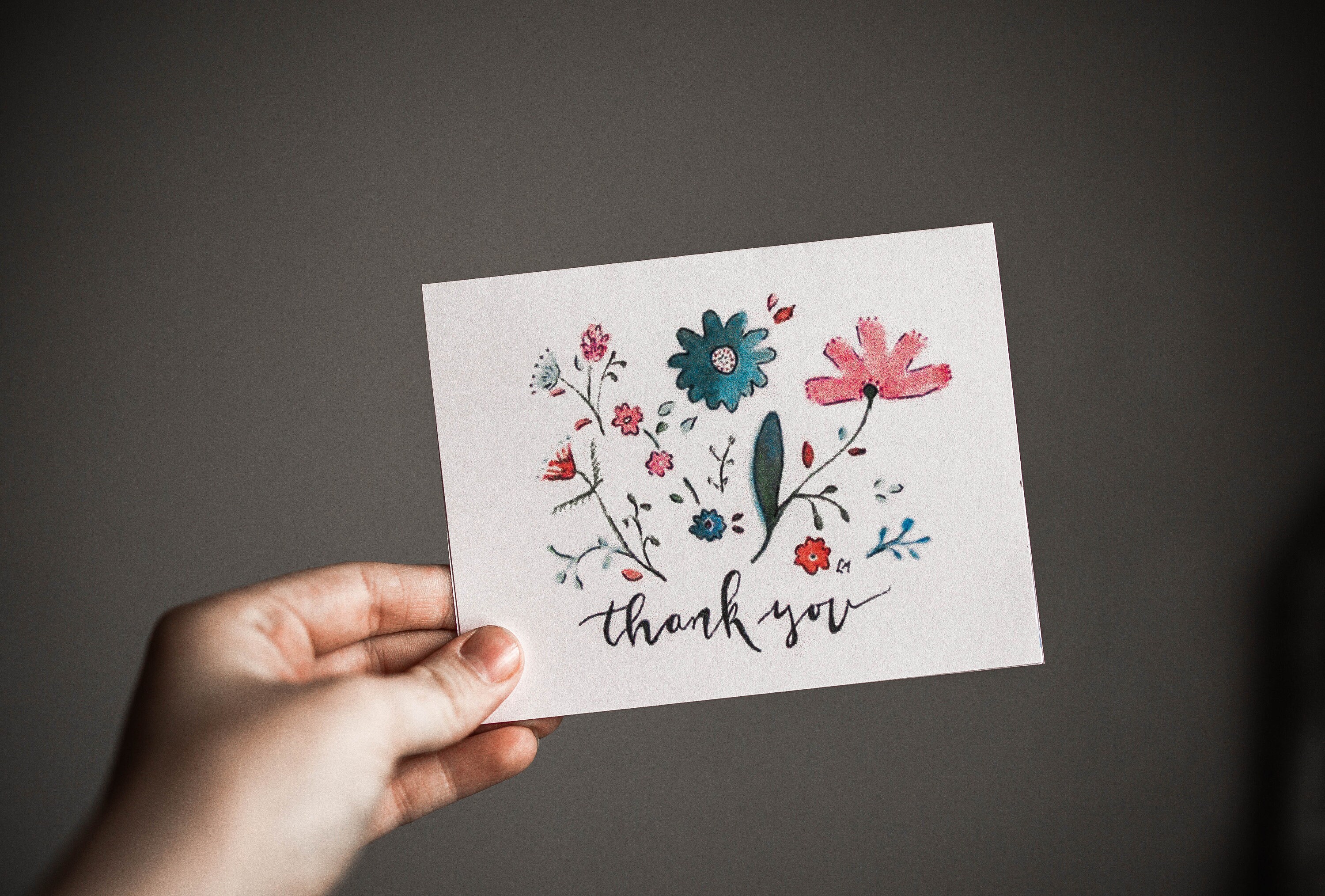 Flower Thank You Card - Thank You Card Set - Colorful Thank You Card ...