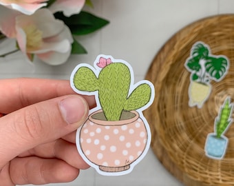 Pegatina de cactus, pegatina de plantas, pegatina de cactus lindo, pegatina de suculentas, pegatinas para hidroflask y pegatinas para portátil
