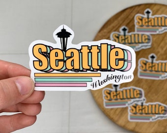 Wasserdichter Seattle Washington Aufkleber - Seattle Space Needle Geschenkaufkleber - Retro Seattle Aufkleber für Laptop - Hydroflask Seattle Stickers