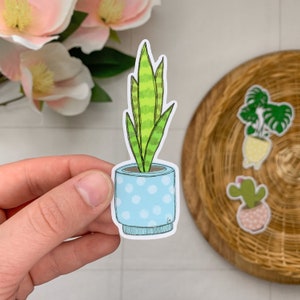 Leuke Snake Plant Sticker, House Plant Sticker, Plant moeder, leuke plant sticker, sticker voor hydroflask, sticker voor laptop