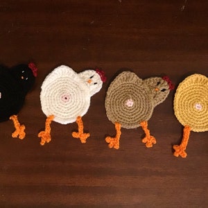 Chicken Butt Crochet Coaster or Applique Set Now Available in More Colors image 2