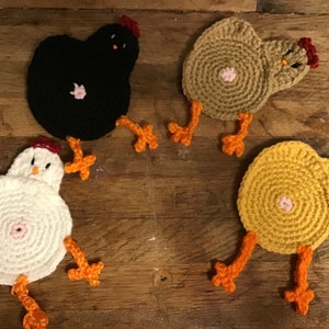 Chicken Butt Crochet Coaster or Applique Set Now Available in More Colors image 1