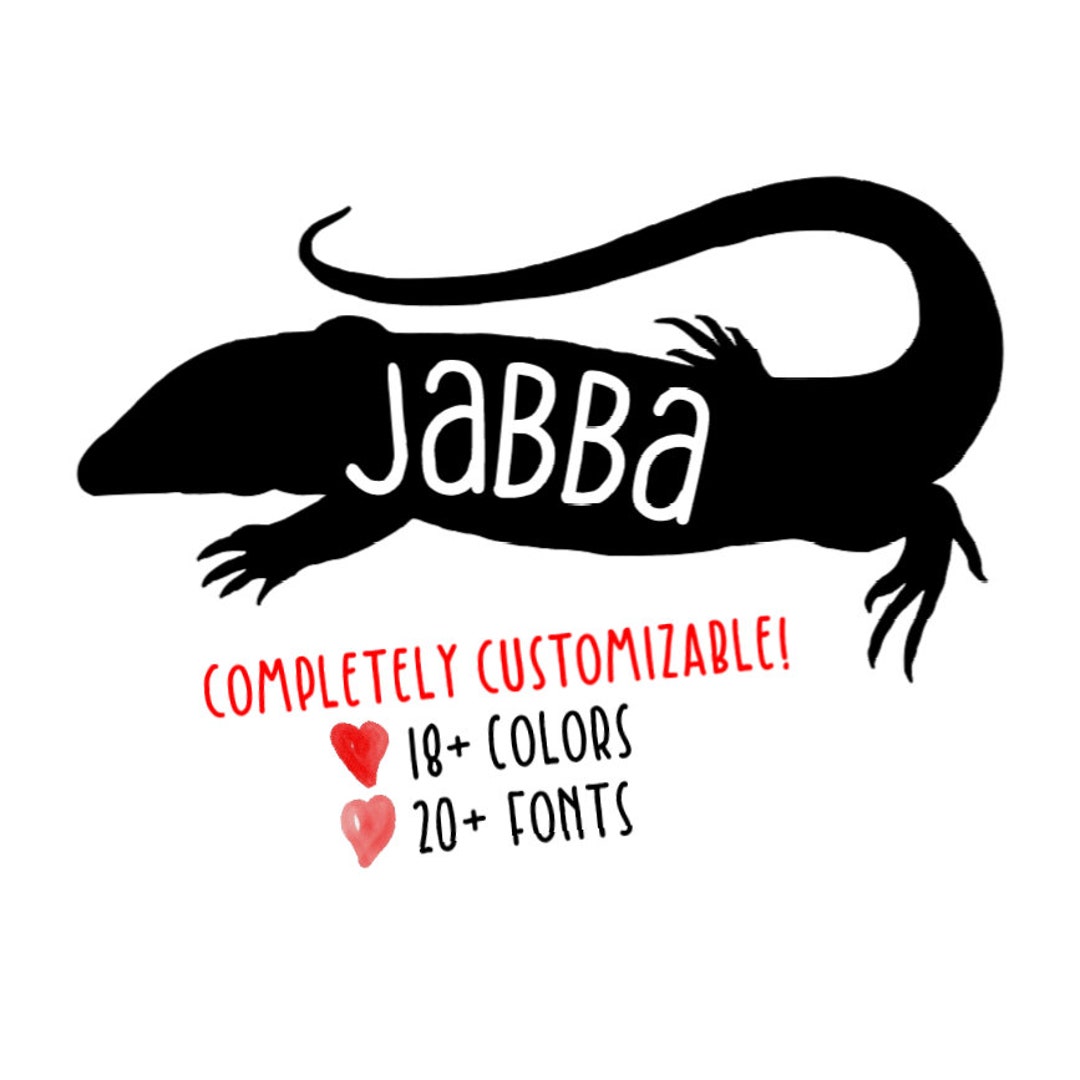 Customizable Name Tegu Vinyl Decal READ DESCRIPTION Etsy