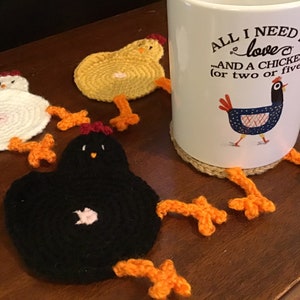 Chicken Butt Crochet Coaster or Applique Set Now Available in More Colors image 5