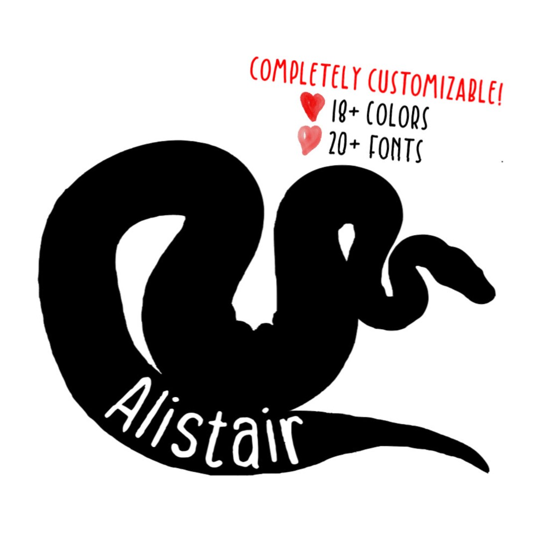 Customizable Name Ball Python Snake Vinyl Decal (READ DESCRIPTION) - Etsy