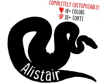 Customizable Name Ball Python Snake Vinyl Decal (READ DESCRIPTION)