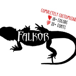 Customizable Name Bearded Dragon Beardie Lizard Vinyl Decal (READ DESCRIPTION)