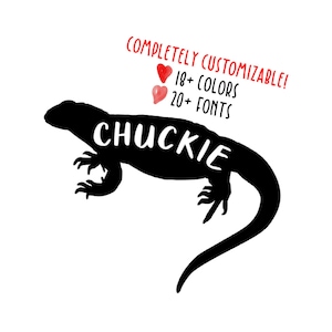 Customizable Name Chuckwalla Lizard Vinyl Decal (READ DESCRIPTION)