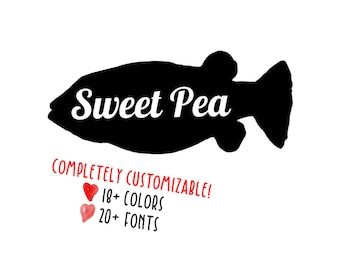 Customizable Name Pea Puffer Fish Dwarf Pufferfish Vinyl Decal (READ DESCRIPTION)