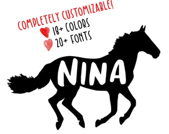 Customizable Name Horse Vinyl Decal (READ DESCRIPTION)