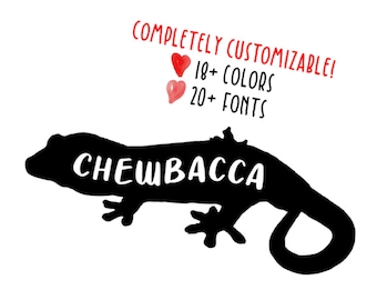 Customizable Name Chahoua Gecko Chewie Lizard Vinyl Decal (READ DESCRIPTION)