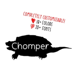 Customizable Name Snapping Turtle Snapper Vinyl Decal (READ DESCRIPTION)