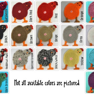 Chicken Butt Crochet Coaster or Applique Set Now Available in More Colors image 7