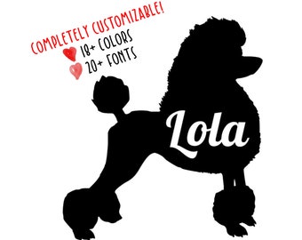 Customizable Name Poodle Dog Vinyl Decal