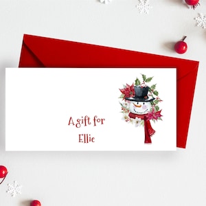 Personalised - Super Cute Snowman Christmas Money/Gift Wallet - 002 image 2