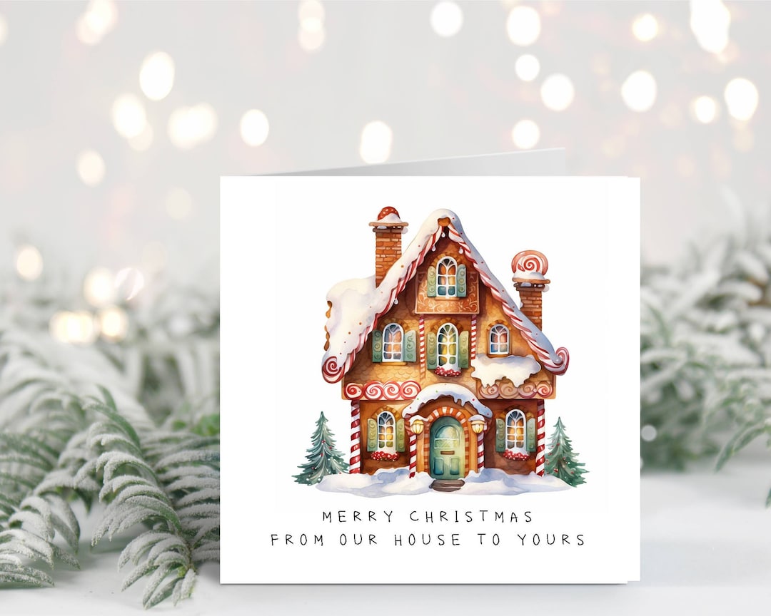 10 X Christmas Cards With Gingerbread House - From Our House to Yours ...