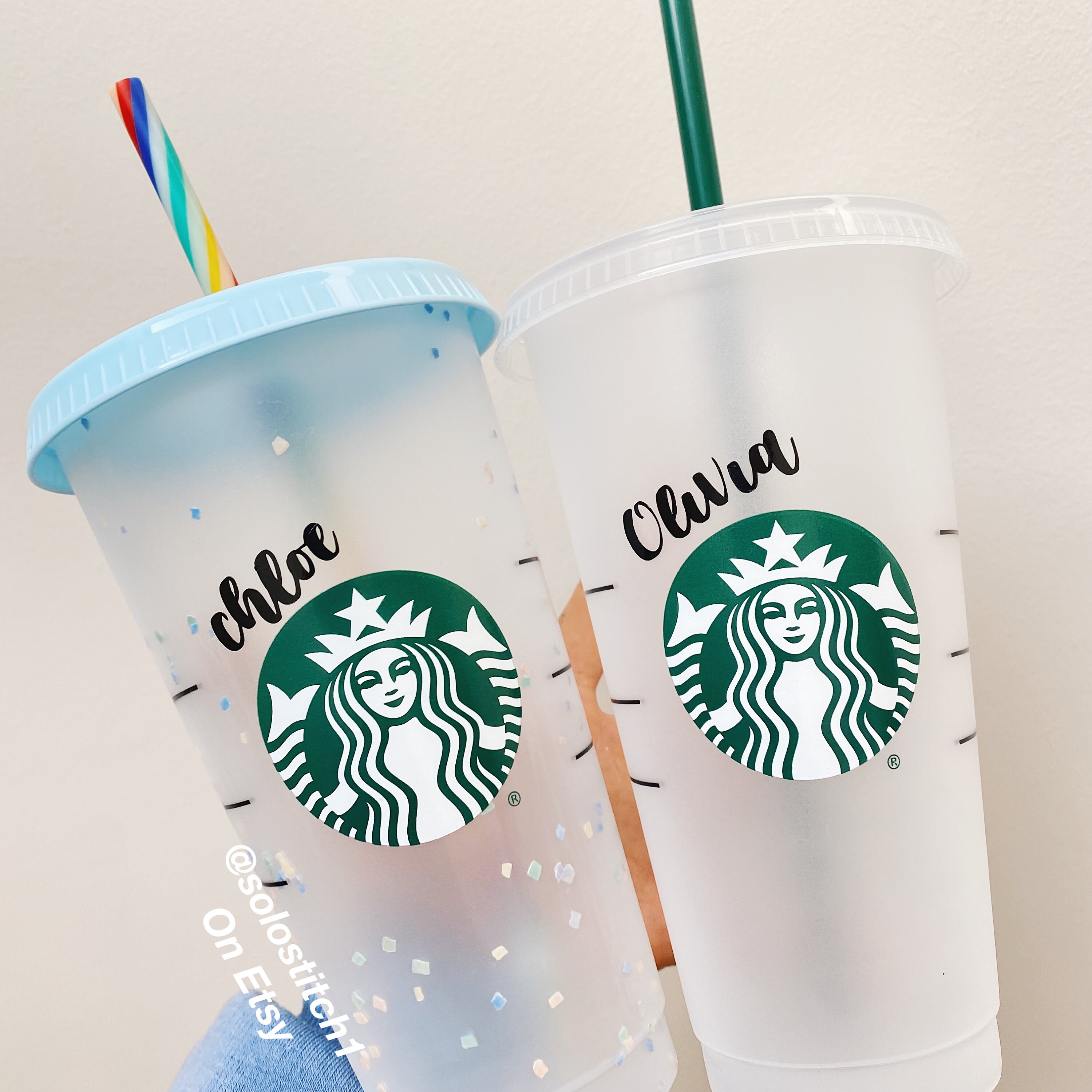 Personalised Starbucks Cold Cup With Straw and Lid. 24oz Cup Etsy UK