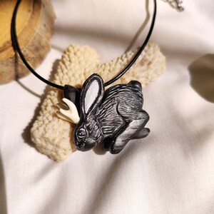 Funny Horned Rabbit Earrings - Jackalope Stainless Steel Earrings, Rabbit Lover Gift - View #2