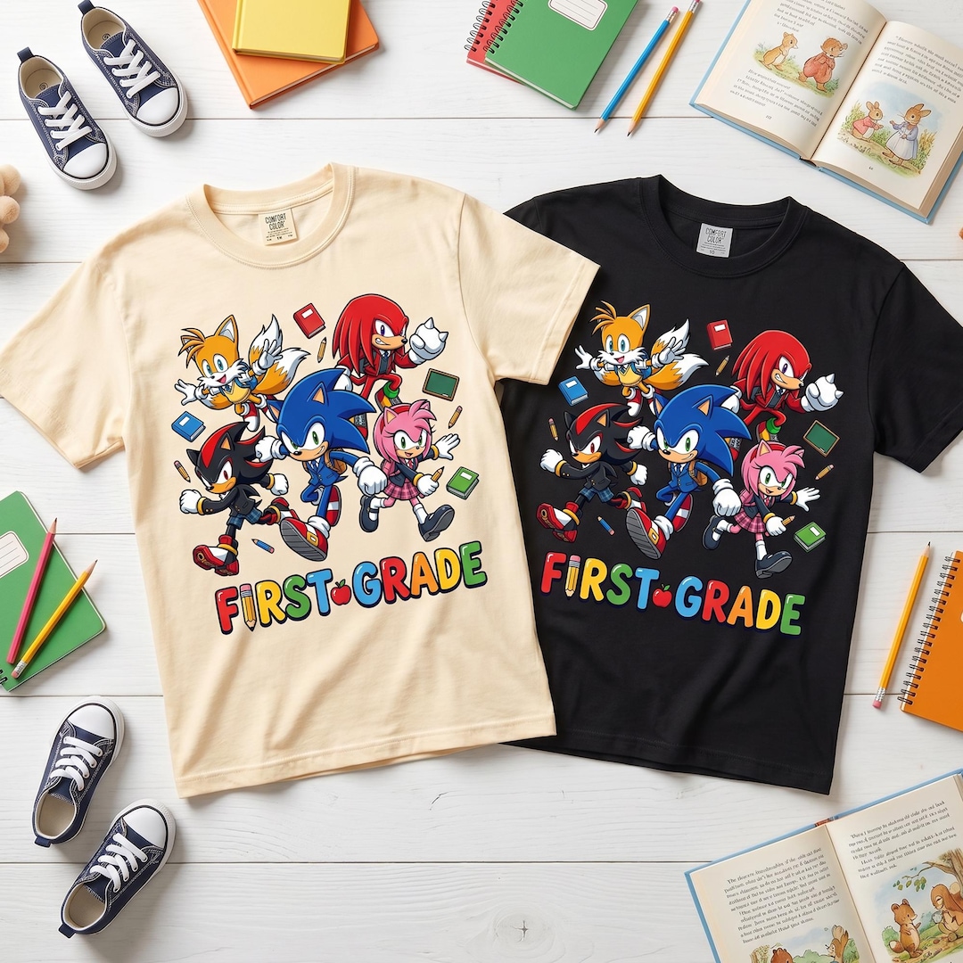 Personalized Sonic Back To School Shirt, Custom Sonic the Hedgehog Grade Shirt, First Day 
