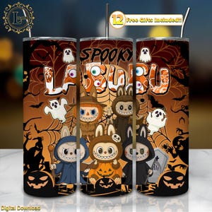 Halloween Spooky PNG, Cute Monster Doll Halloween Clipart,  20oz Skinny Tumbler Sublimation Design Png, Cartoon Tumbler Wrap, Digital File