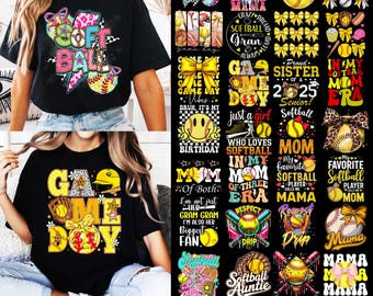 60 Designs Bundle Softball Game Day Png, Funny Softball Png, Softball Lovers Shirt Design, Softball Mama Shirt Png,Sports Coquette Bow Png