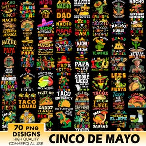 100 Designs Cinco De Mayo Png-Bundle, Mexikanische Party Png, Let's Fiesta Png, Mexiko Tequila Png, Tacos Png, Nachos Hut, Sublimations-Download