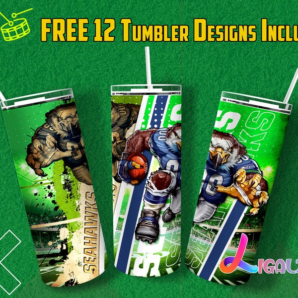 Football américain 20oz Tumbler Wrap, Football Mascot PNG Sublimation, Touchdown Season, Game Day Skinny Tumbler PNG, Téléchargement instantané