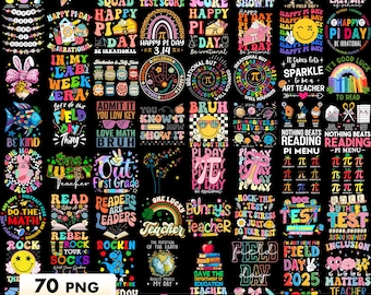 70 Teacher Png bundle, Teacher shirt png, Teacher Sublimation design, Teacher life png, Teacher Bundle, Teacher Appreciation