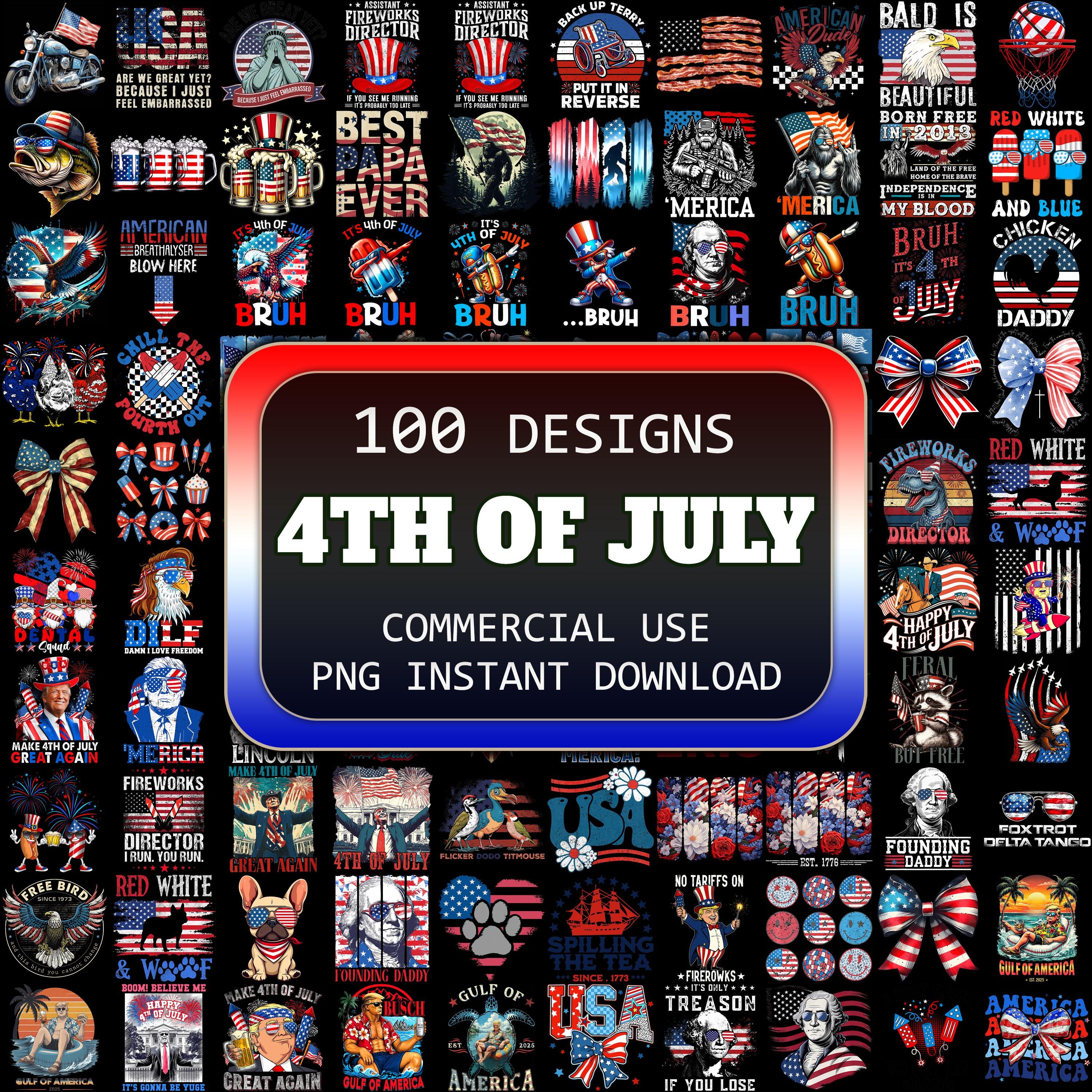 100 Designs 4th of July PNG Bundle, 4th of July Png, Fourth Of July Png, USA Png, America Png, Independence Day, American Flag Png