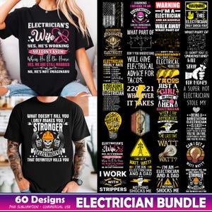 60 Electrician Png Bundle, Electrician Png, Electrician Quotes Png, Electrician Cricut png, Electrician Png, Instant Download