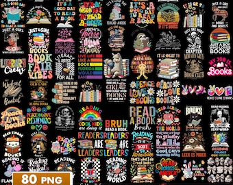 80 ontwerpen boek png sublimatiebundel, boekenliefhebber png, boekcitaat, liefde lezen png, bloemenboek png, boeksublimatiebundel png