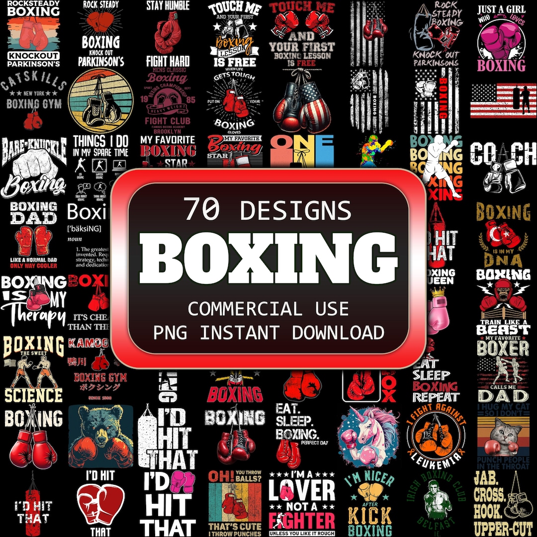70 Boxing Design PNG, Boxing Shirt Design, Boxing Bundle, Boxing Glove ...
