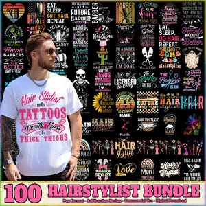 100 Files Hair Stylist Png Bundle, Hairdresser Png, Hair Hustler, Barber Shirt Designs, Best Hair Stylist Png, Commercial use, Digital File