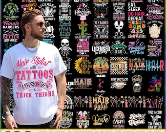 100 Files Hair Stylist Png Bundle, Hairdresser Png, Hair Hustler, Barber Shirt Designs, Best Hair Stylist Png, Commercial use, Digital File