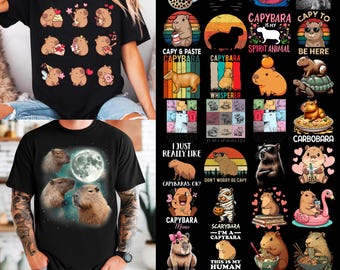70 Capybara Png Bundle, Funny Capybara Png Clipart, Capyboba Png, Capybara Silhouette, Cat Design Png, Commercial Use, Digital File