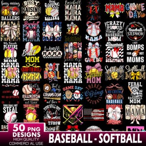 50 Designs Baseball Bundle png, Retro Baseball Png Bundle, Baseball Game Day Png, Baseball Mama, Baseball Drip png, Baseball Sublimation