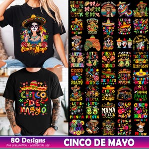80 Designs Cinco De Mayo Png Bundle, Mexican Party Png, Let&#39;s Fiesta Png, Mexico Tequila Png, Tacos Png, Nachos Hat, Sublimation Download
