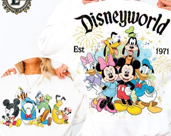Cute Cartoon Mouse Family 2026 PNG, Front & Back Shirt Design, Vintage Fireworks Celebration Style Clipart, High Resolution Digital Download
