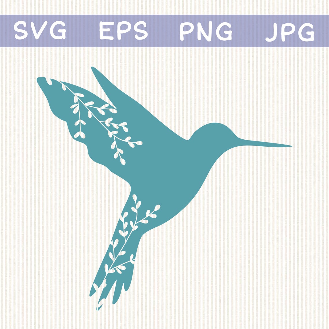 Floral hummingbird SVG cut file for Cricut and Silhouette. | Etsy
