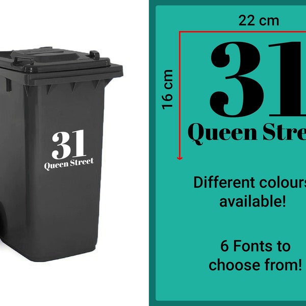 Vinyl Bin Labels - FONT 2 | Custom Bin Address Stickers, Personalised Decals, Recycling Labels,  Mrs Hinch, Personalized Wheely Bin Numbers
