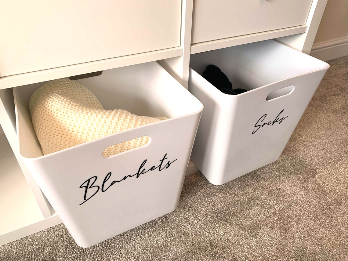 IKEA Kallax Personalised Storage Boxes With Vinyl Mrs Hinch Etsy