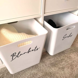 IKEA Kallax Personalised Storage Boxes With Vinyl Mrs Hinch Inspired Custom Stationary with Personalized Decal for Home Office Organiser image 3