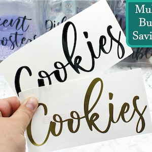 Etiquetas de almacenamiento de vinilo personalizadas, fuente A / cursiva, calcomanías personalizadas, calcomanías para contenedores, organización de la cocina y el hogar, calcomanías de Mrs Hinch,