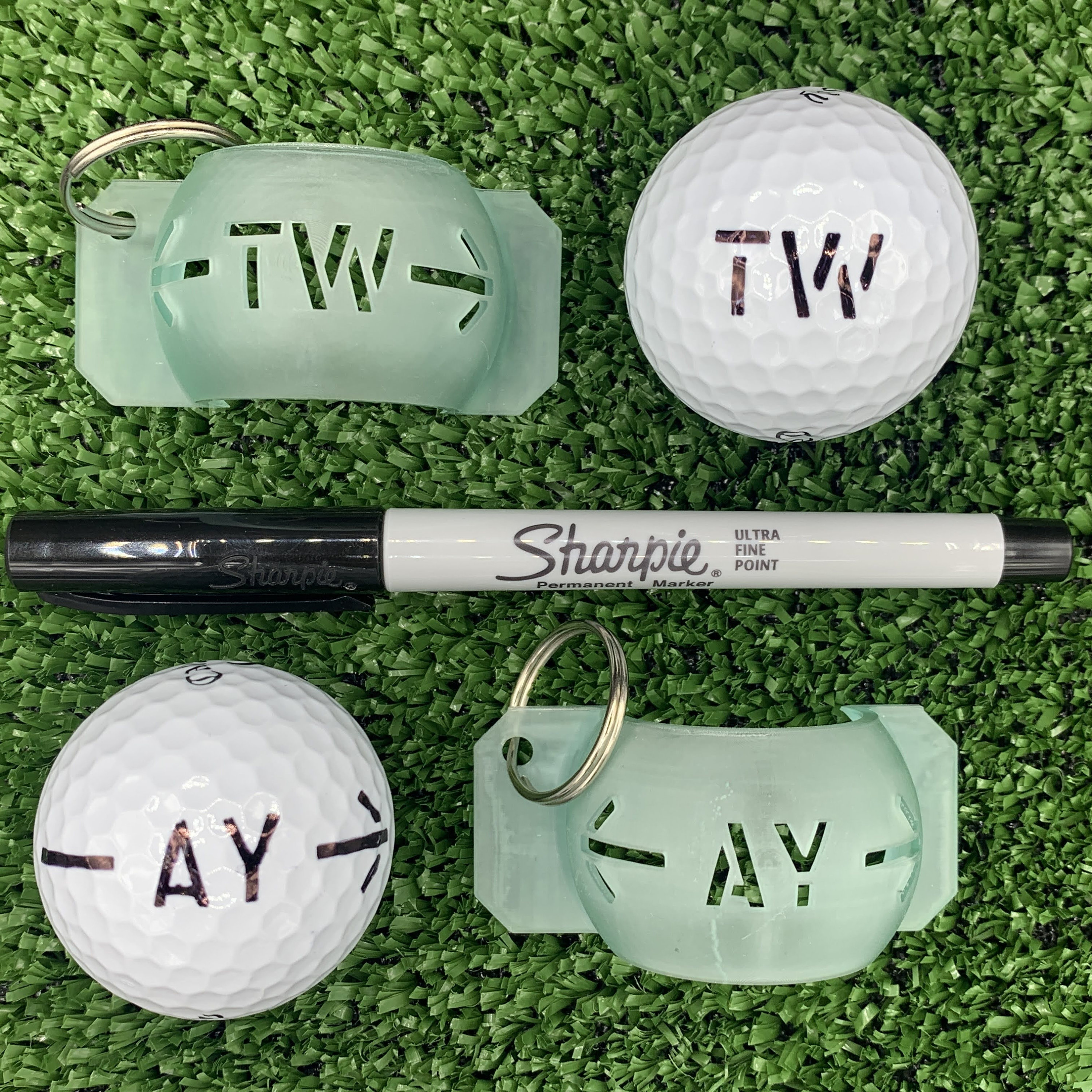 Buy Personalised 3D Golf Ball Stencil Alignment Tool Marker