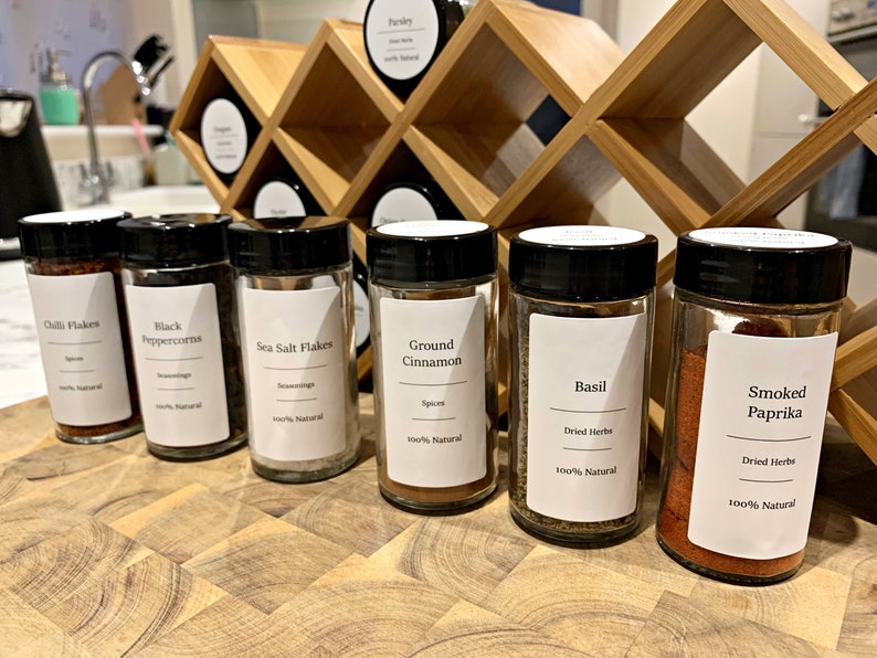 Full Set Custom Spice Jar Labels Minimalist and Modern Spice Etsy UK