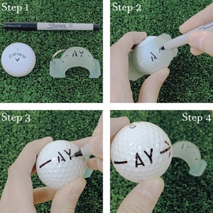 Personalised 3D Golf Ball Stencil Alignment Tool Marker Keyring Custom Initials Sports Accessory Essential Sharpie Universal Multipurpose image 2