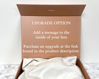 UPGRADE OPTION ONLY Vinyl | for message inside lid of Personalised Gift Boxes With Ribbon and Magnetic Lid