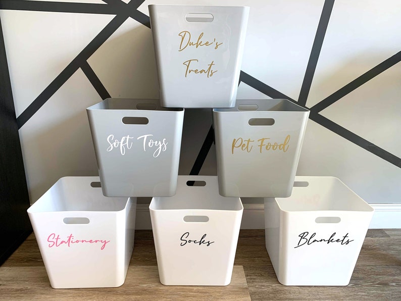 IKEA Kallax Personalised Storage Boxes With Vinyl Mrs Hinch Inspired Custom Stationary with Personalized Decal for Home Office Organiser image 7